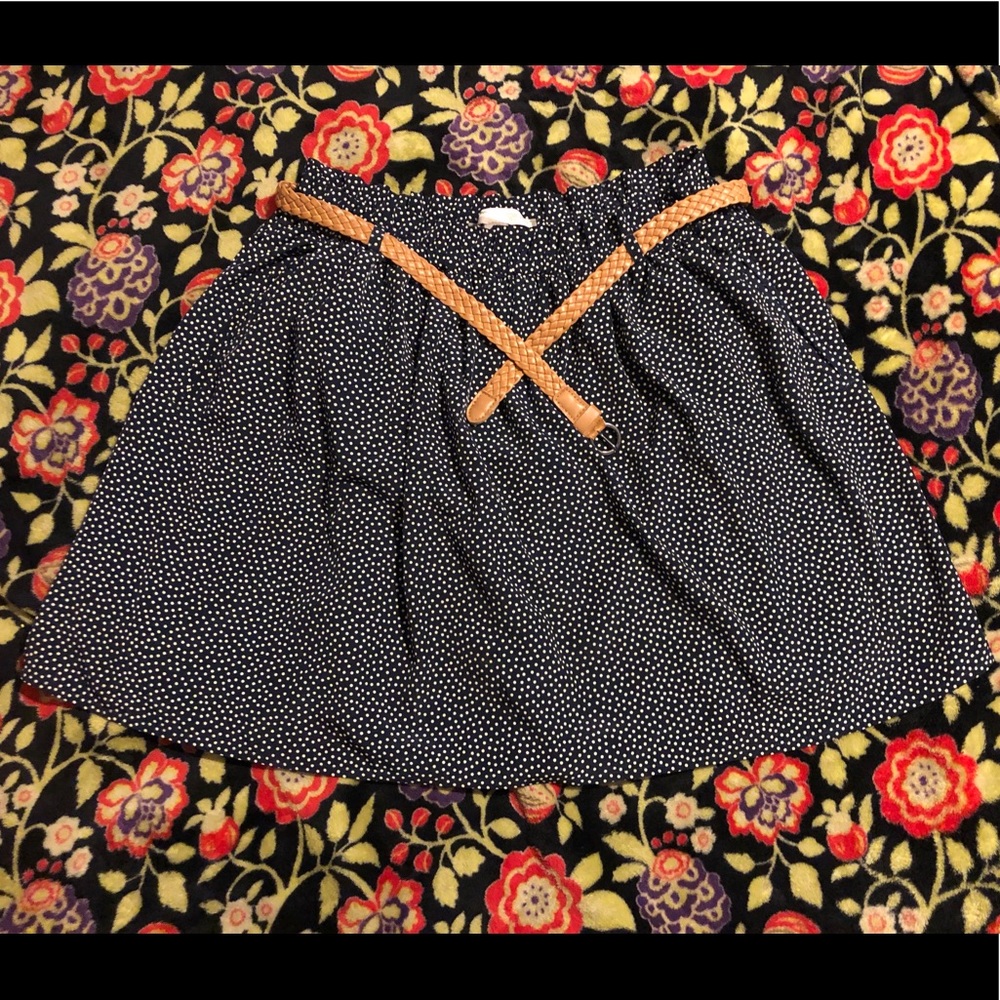 Blue polka dot skirt